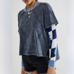 We The Free People Anya Twofer Color Block Long Sleeve Tee
